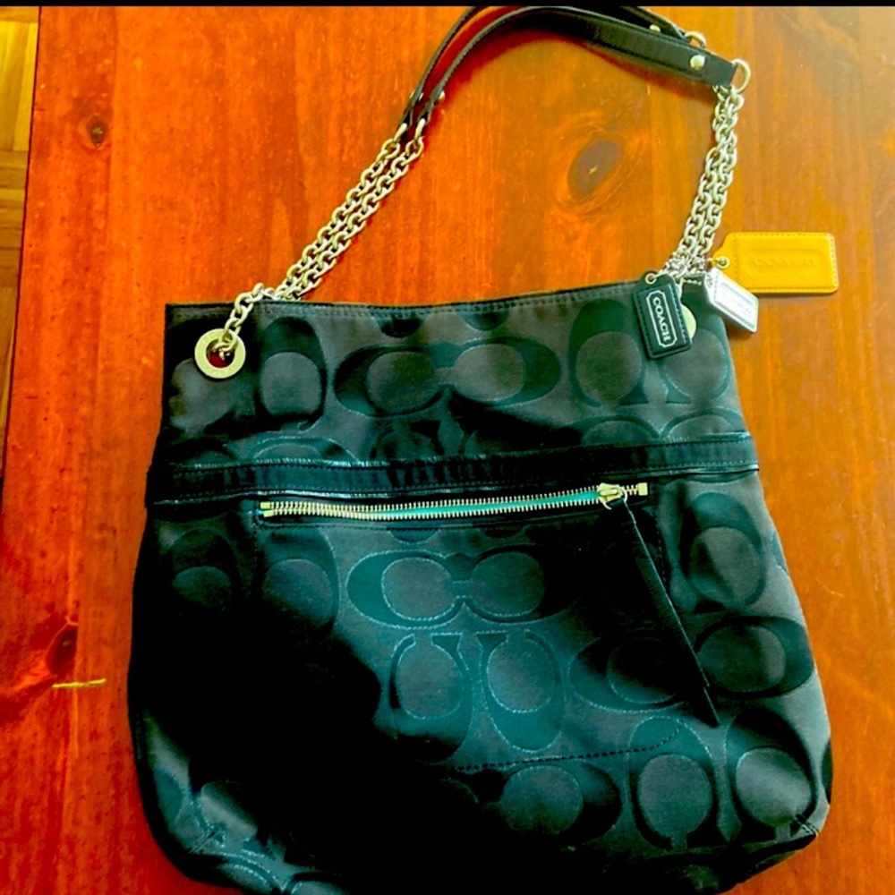 Black coach shoulder bag